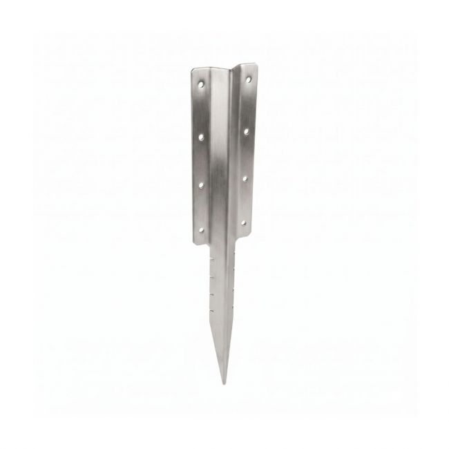 The Stainless Steel Railway Sleeper Straight Inline Spikes - Double on a White Background