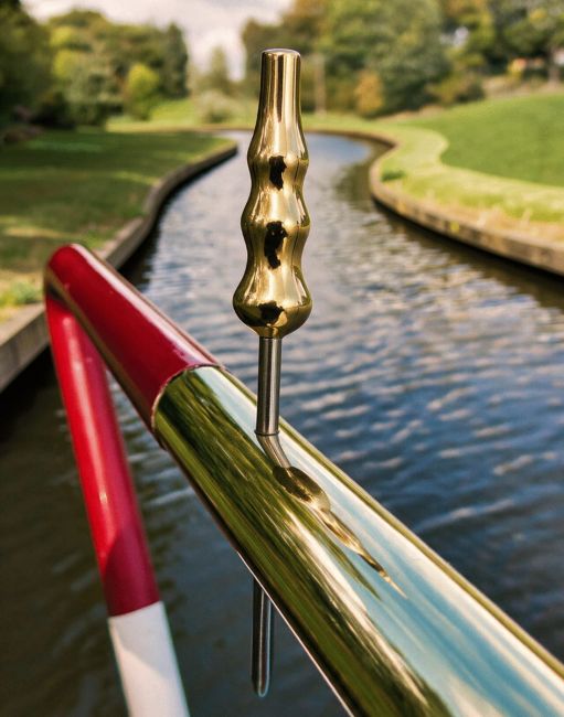 Standard Design Tiller Pin in a Polished Brass Finish