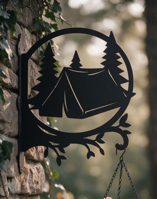 Steel Camping in Wilderness Hanging Basket Bracket