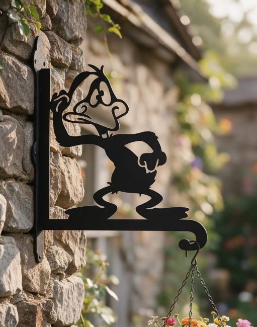 Steel Cartoon Daft Duck Hanging Basket Bracket