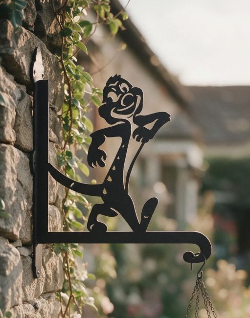 Steel Cartoon Meerkat Hanging Basket Bracket