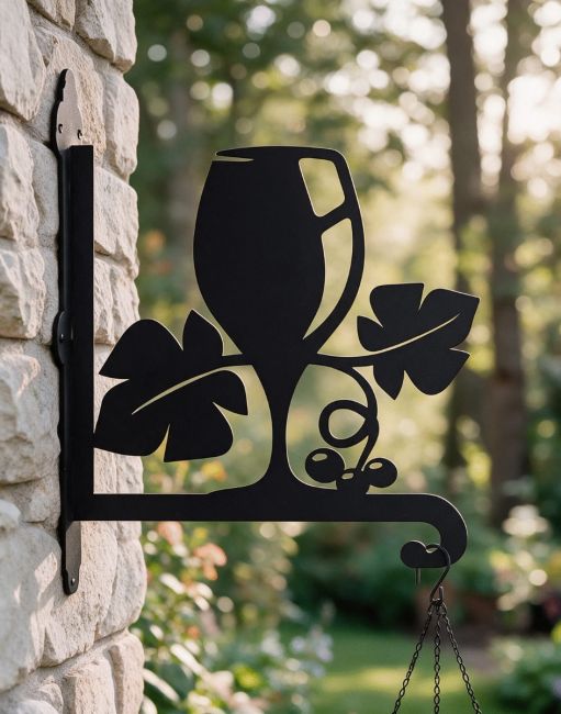 Steel Summer Wine Glass Hanging Basket Bracket