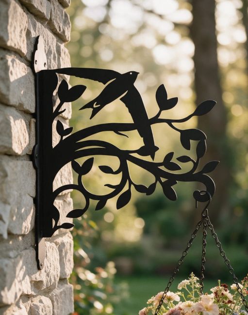 Swift on Branches Steel Hanging Basket Bracket