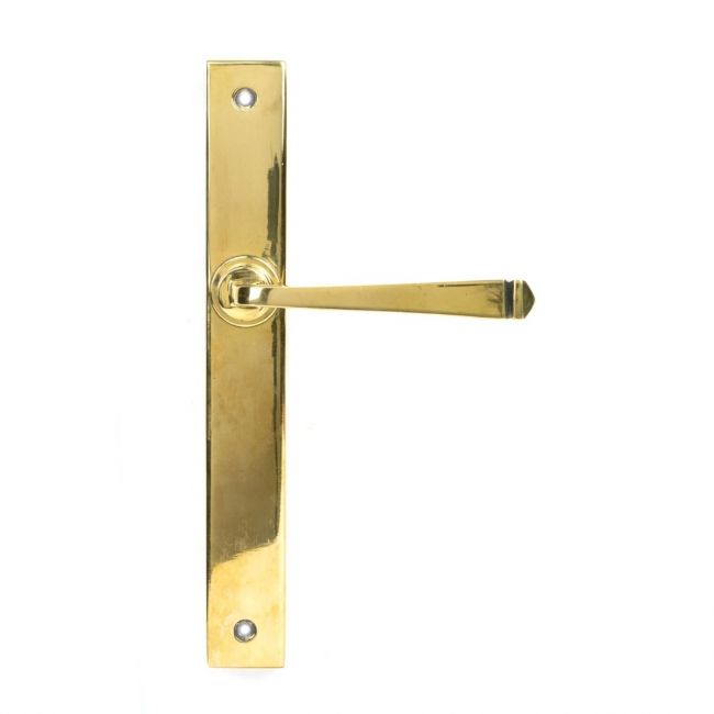 The Tapered Slimline Lever Espagnolette Door Latch in Aged Brass on a White Background The Tapered Slimline Lever Espagnolette Door Latch in Aged Brass on a White Background