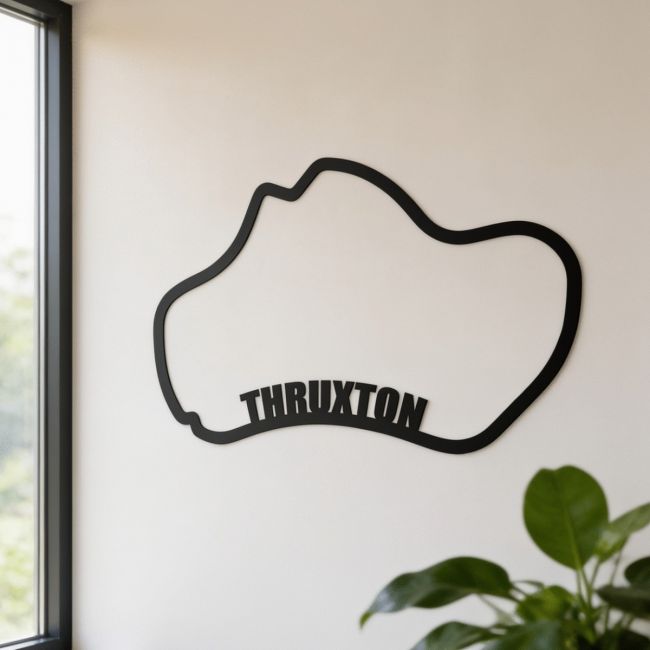 Thruxton Race Track Wall Art on a Rustic Grey Wall