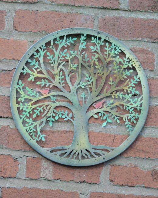 The Verdant Chorus Silhouette Garden Wall Art mounted on brick wall