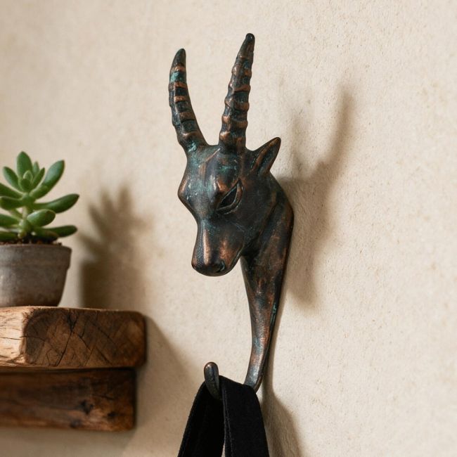 The Verdigris Gazelle Hook on a Magnolia Coloured Wall - Digital Illustration The Verdigris Gazelle Hook on a Magnolia Coloured Wall - Digital Illustration
