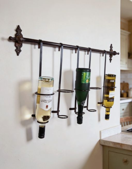 The "Vintage Veronia" Wall Mounted Wine Rack on a Cream Coloured Kitchen Wall - Digital Illustration The "Vintage Veronia" Wall Mounted Wine Rack on a Cream Coloured Kitchen Wall - Digital Illustration