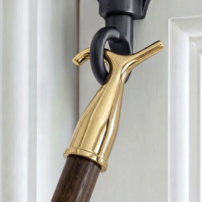 The Wooden and Brass Window Pole in a Brass Effect Finish Used on an out of Reach Window Lock - Digital Illustration 