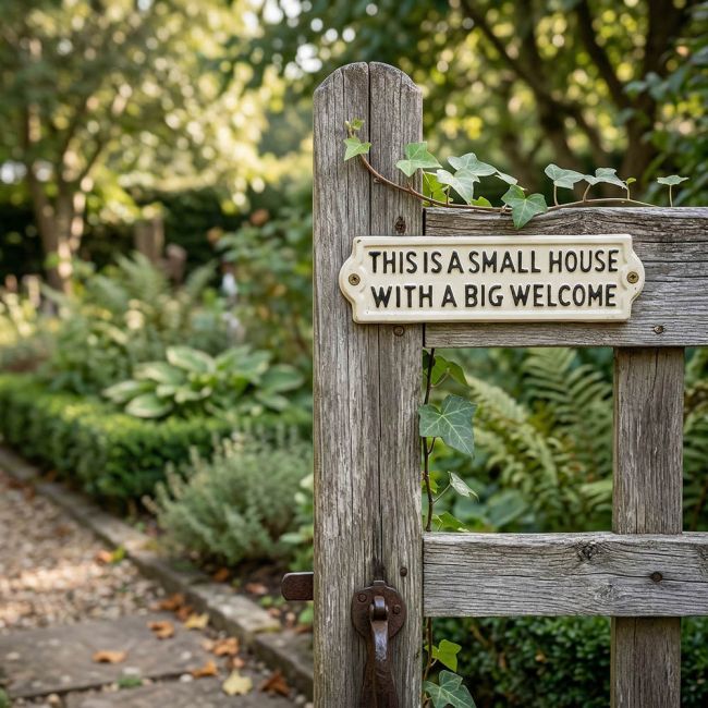 "This is a small house with a big welcome" "This is a small house with a big welcome"