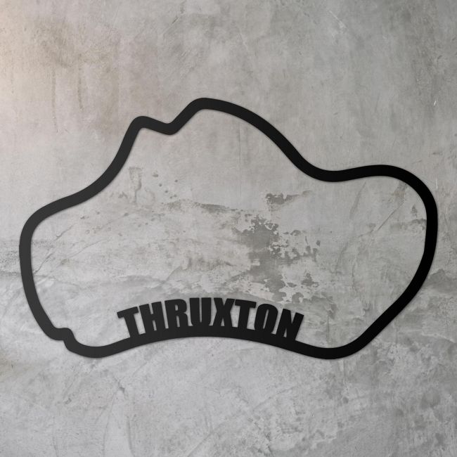 Thruxton Race Track Wall Art on a Rustic Grey Wall Thruxton Race Track Wall Art on a Rustic Grey Wall