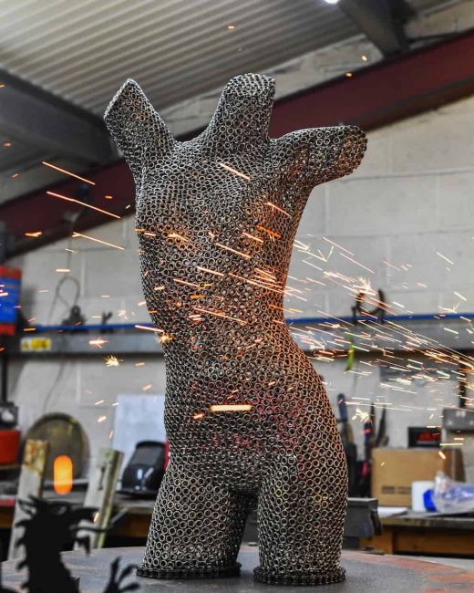 Recycled Metal Female Torso Sculpture - 81cm Recycled Metal Female Torso Sculpture - 81cm