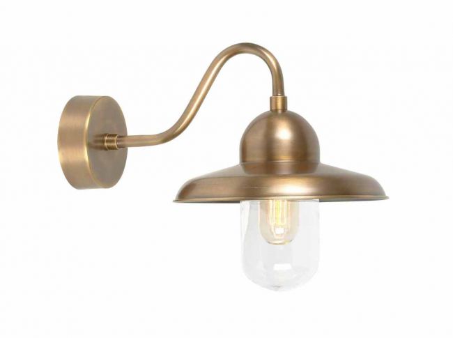 "Orchid" Traditional Antique Brass Swan Neck Wall Lantern "Orchid" Traditional Antique Brass Swan Neck Wall Lantern