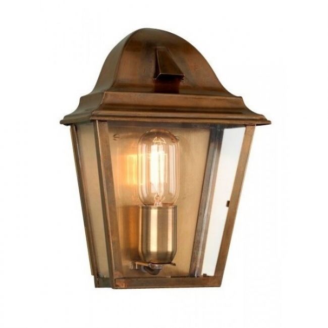 Traditional Antique Brass Half Wall Lantern Traditional Antique Brass Half Wall Lantern