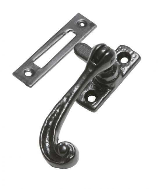 Traditional Black Iron Window Casement Stay With Mortice Plate Traditional Black Iron Window Casement Stay With Mortice Plate