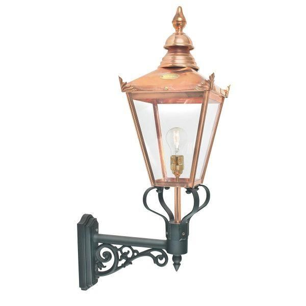 Traditional "Harrow" Copper Victorian Wall Lantern with Ornate Bracket Traditional "Harrow" Copper Victorian Wall Lantern with Ornate Bracket