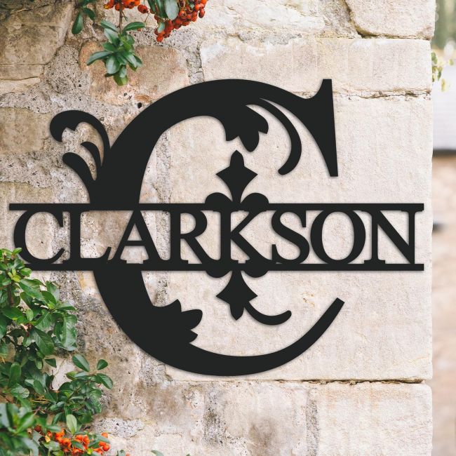 Traditional Personalised Monogram Name Sign on a Brick Wall