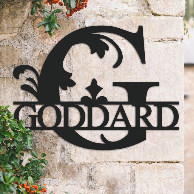 Traditional Personalised Monogram Name Sign on a Brick Wall