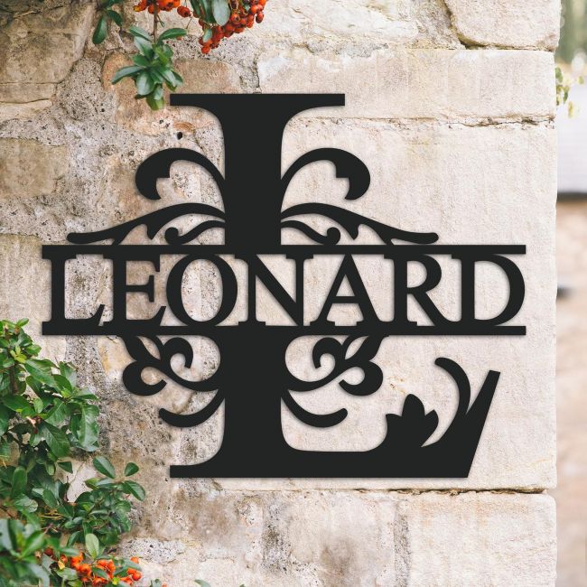 Traditional Personalised Monogram Name Sign on a Brick Wall