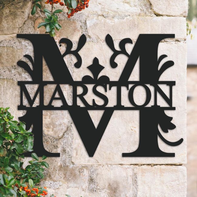 Traditional Personalised Monogram Name Sign on a Brick Wall