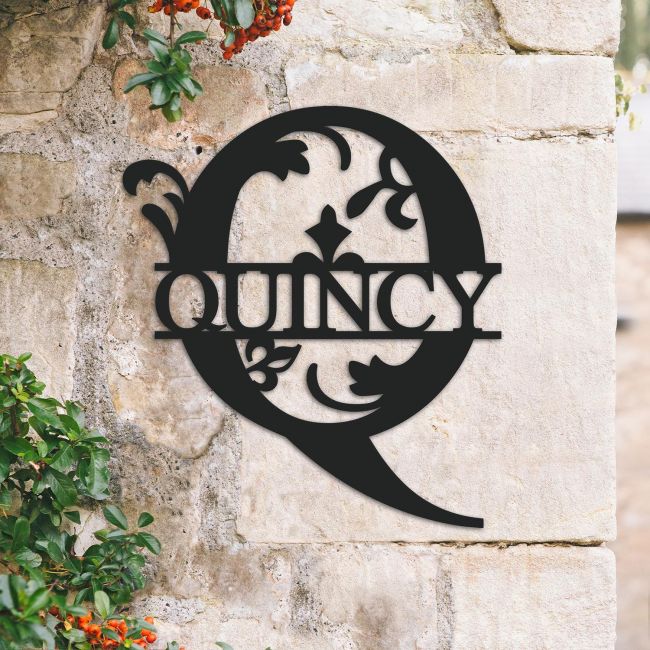 Traditional Personalised Monogram Name Sign on a Brick Wall