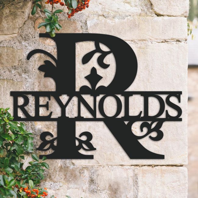 Traditional Personalised Monogram Name Sign on a Brick Wall