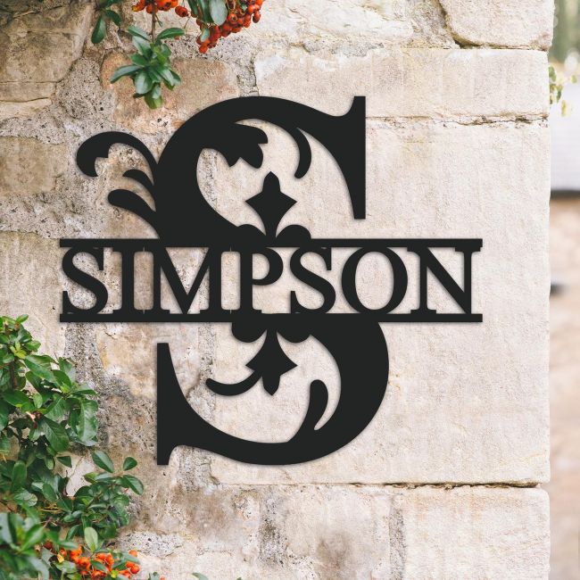 Traditional Personalised Monogram Name Sign on a Brick Wall