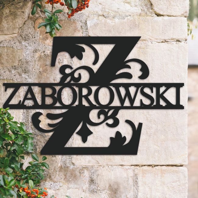 Traditional Personalised Monogram Name Sign on a Brick Wall