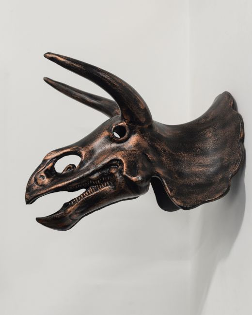 Triceratops Skull Cast Aluminium Wall Art