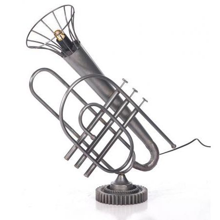 Metal Table Lamp in the Design of a Trumpet Metal Table Lamp in the Design of a Trumpet
