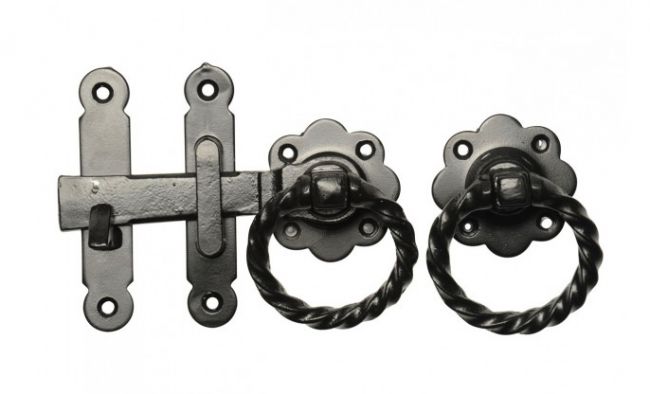 Twisted Iron Handle Latch Set Twisted Iron Handle Latch Set