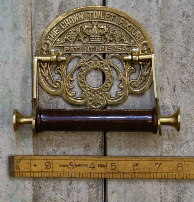 Solid Brass The Crown Toilet Roll Holder 