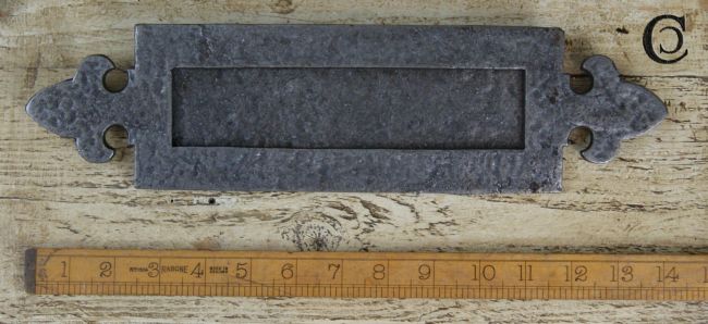 "Chateau de Pirou" Antique Cast Iron Letter Plate  "Chateau de Pirou" Antique Cast Iron Letter Plate