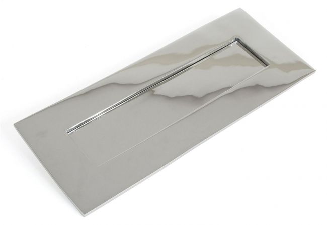 Small Cast Brass Traditional Letter Plate- Polished Chrome 