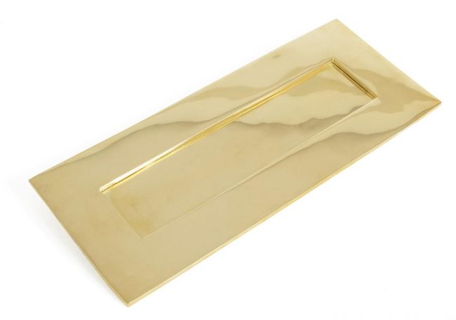 Small Cast Brass Traditional Letter Plate- Polished Brass 