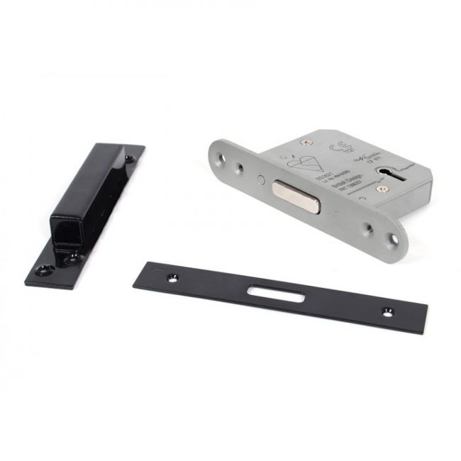 British Standard 5 Lever Deadlock - Black 2" Main View  British Standard 5 Lever Deadlock - Black 2" Main View