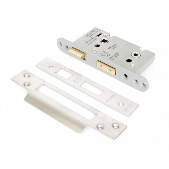 Satin Stainless Steel Heavy Duty Bathroom Mortice Lock - 2" Satin Stainless Steel Heavy Duty Bathroom Mortice Lock - 2"