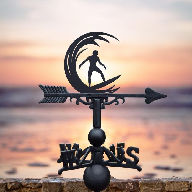 Weathervane with Surfer Topper Weathervane with Surfer Topper