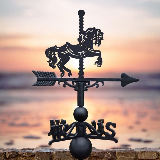 Carousel Horse Weathervane on Background
