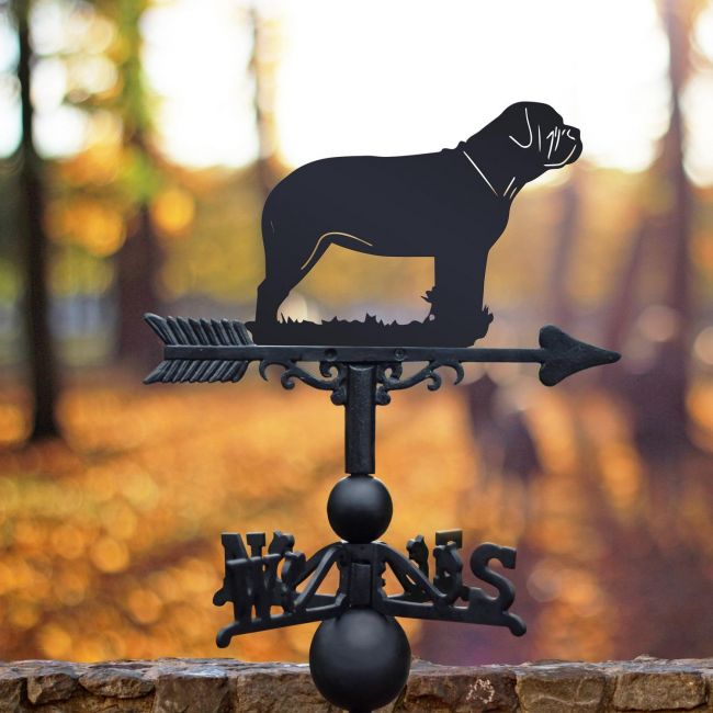 Black Weathervane with Bull Mastiff Design Black Weathervane with Bull Mastiff Design