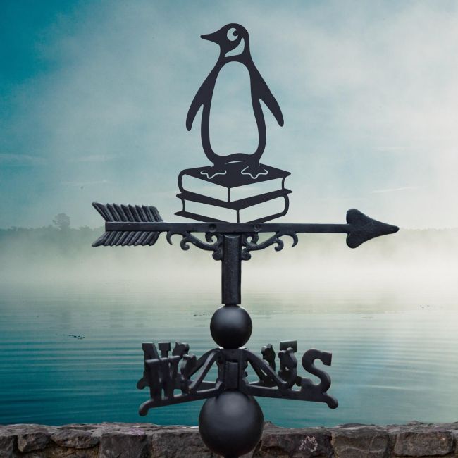 Penguin on Books Weathervane Penguin on Books Weathervane