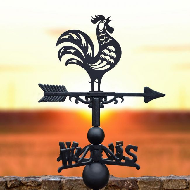 Chinese Rooster Weathervane in Black Chinese Rooster Weathervane in Black
