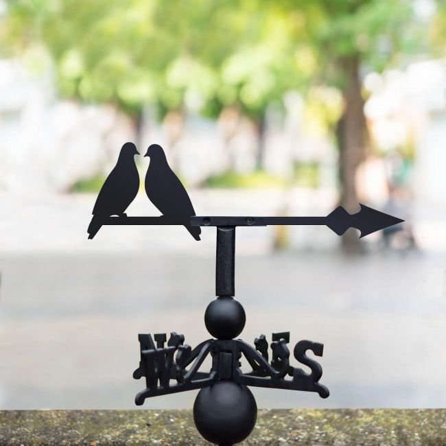 Black Weathervane with Simplistic Dove Design  Black Weathervane with Simplistic Dove Design