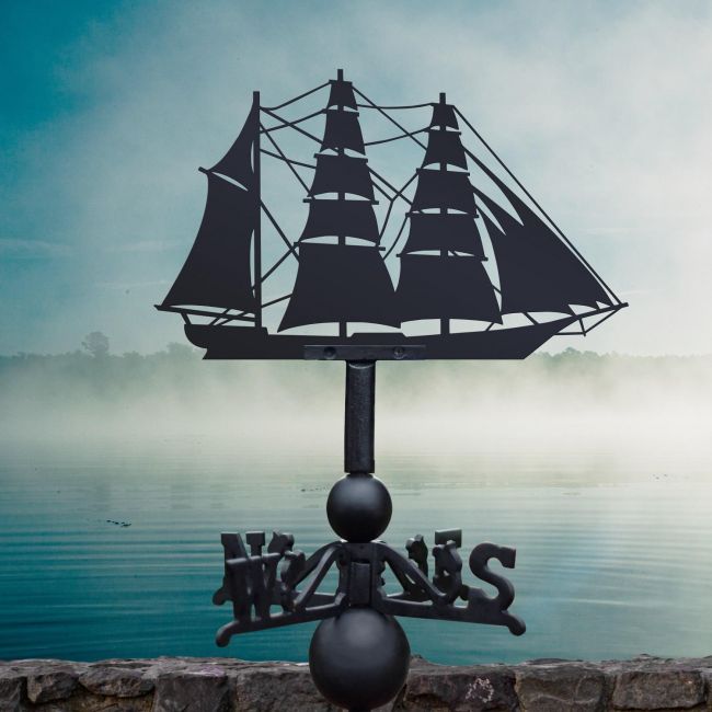 Barque Sailing Ship Weathervane on Water  Barque Sailing Ship Weathervane on Water