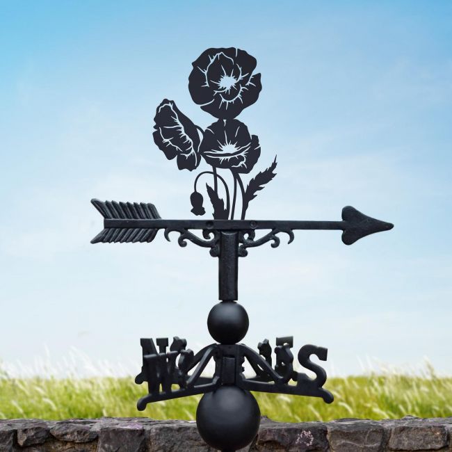 Weathervane with Cluster of Poppies Design 