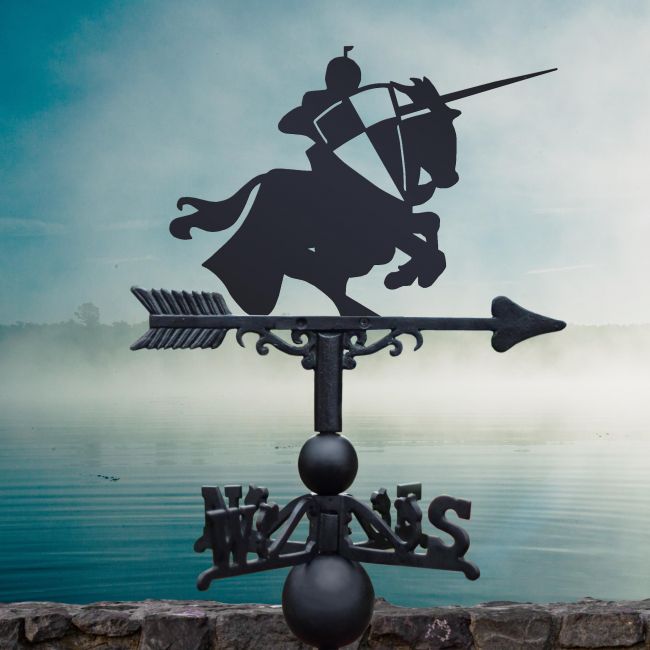 Jousting Knight Weathervane ion Display by the Sea