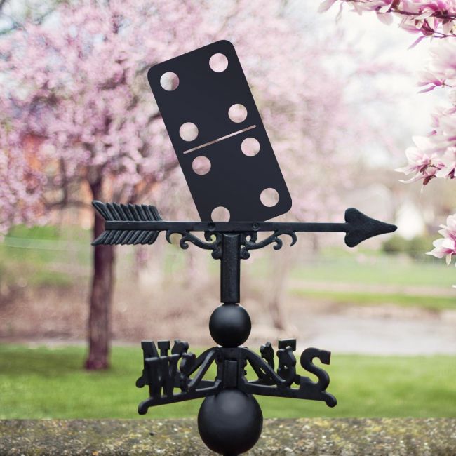 Double Four Domino Steel and Cast Iron Weathervane Double Four Domino Steel and Cast Iron Weathervane