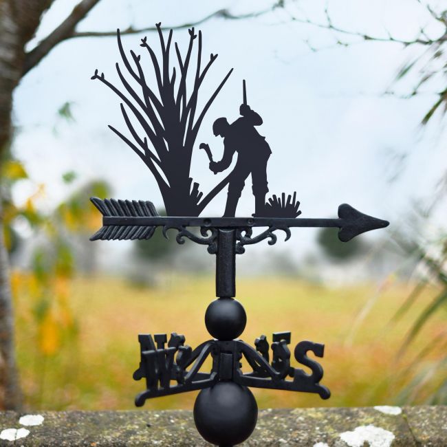 Woodland Coppice with Billhook Steel and Cast Iron Weathervane Woodland Coppice with Billhook Steel and Cast Iron Weathervane