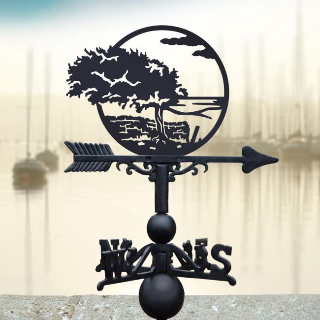 Coastal Tree Steel and Cast Iron Weathervane Coastal Tree Steel and Cast Iron Weathervane