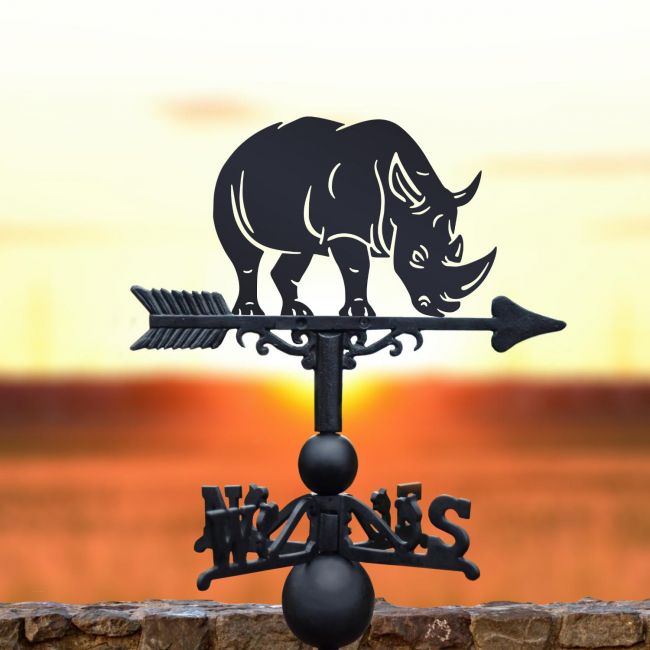 Cast Iron & Steel Rhino Weathervane Cast Iron & Steel Rhino Weathervane